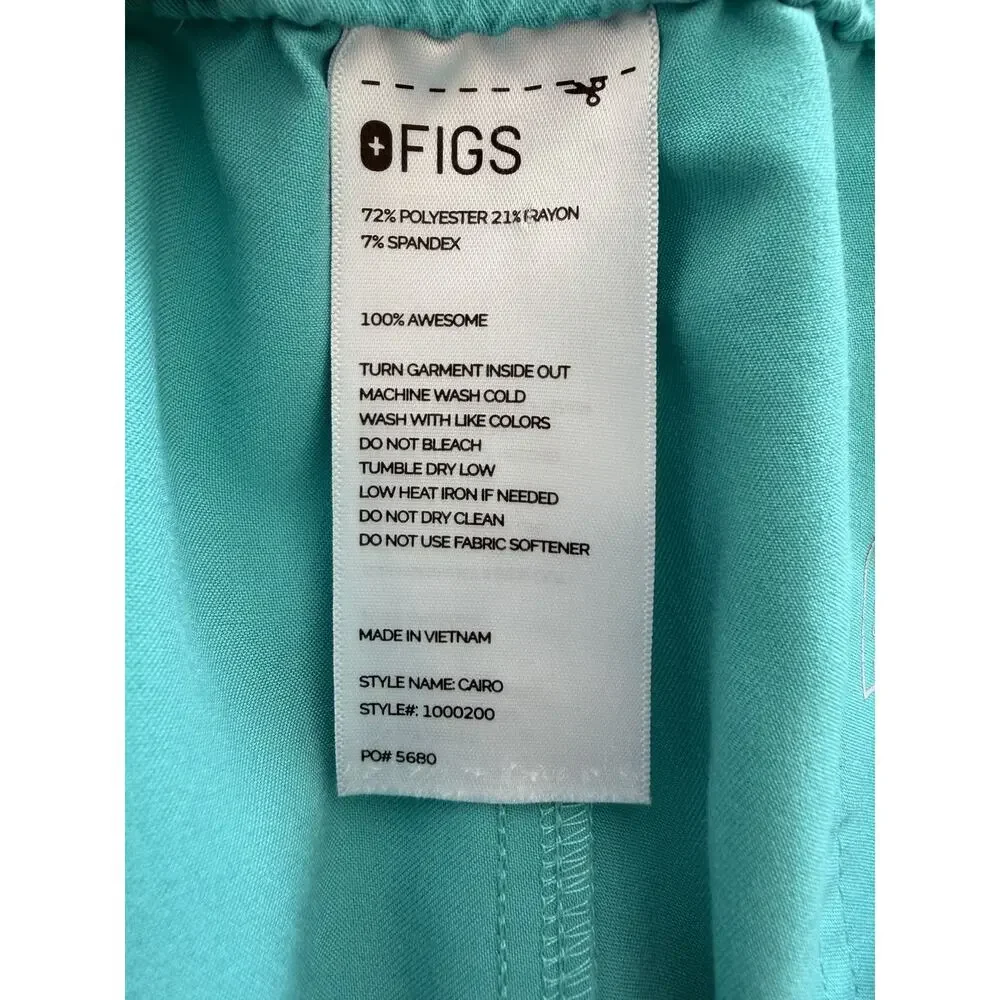 FIGS Cairo Scrub Pants XL Tall Technical Collection Teal Cargo Stretch Medical